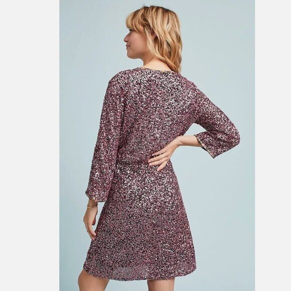 New Anthropologie Sequined Wrap Dress by VARUN BAHL size 4 MSRP: $348 - Picture 2 of 3